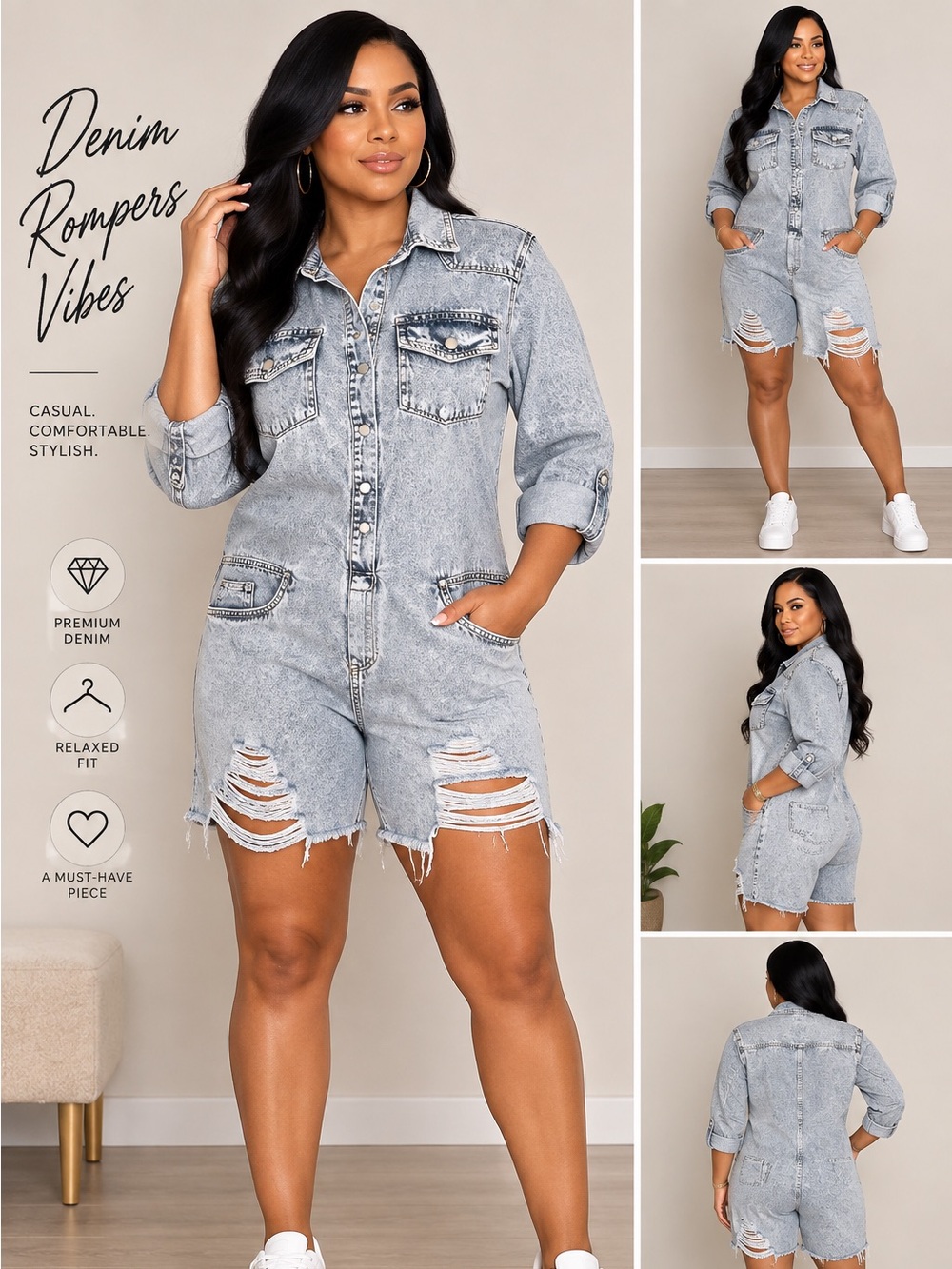 Light Blue Denim Jumpsuit - NWT – Unbranded